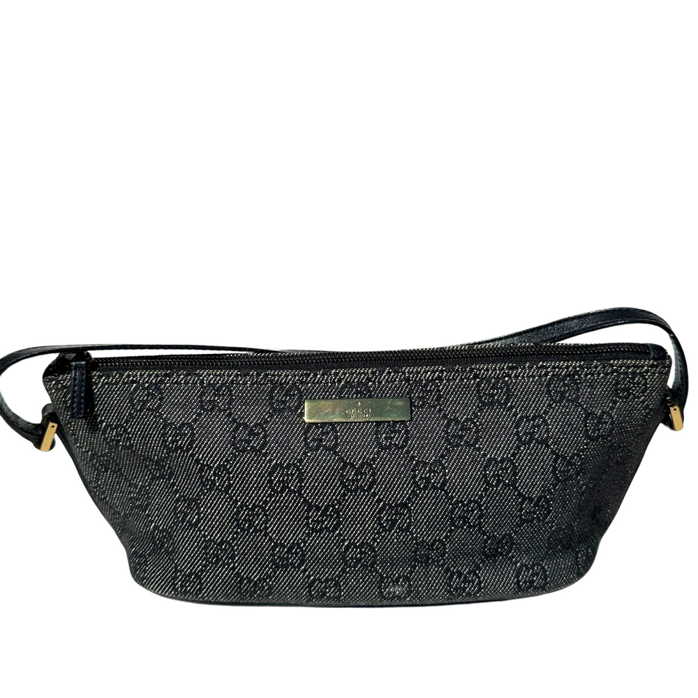 Gucci Grey Monogram Canvas Boat Bag