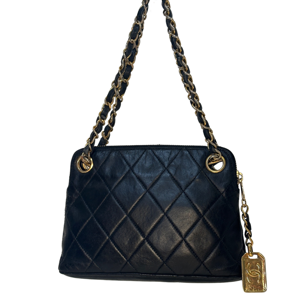 Chanel Black Quilted Lambskin Shoulder Bag - 93tothesun