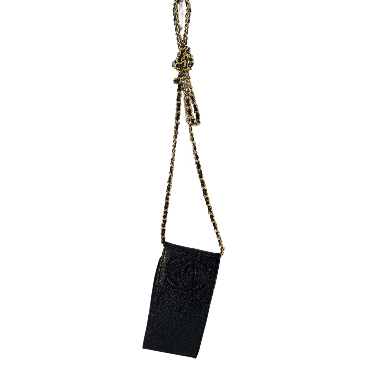 Chanel Black Caviar Crossbody Cellphone Holder - 93tothesun