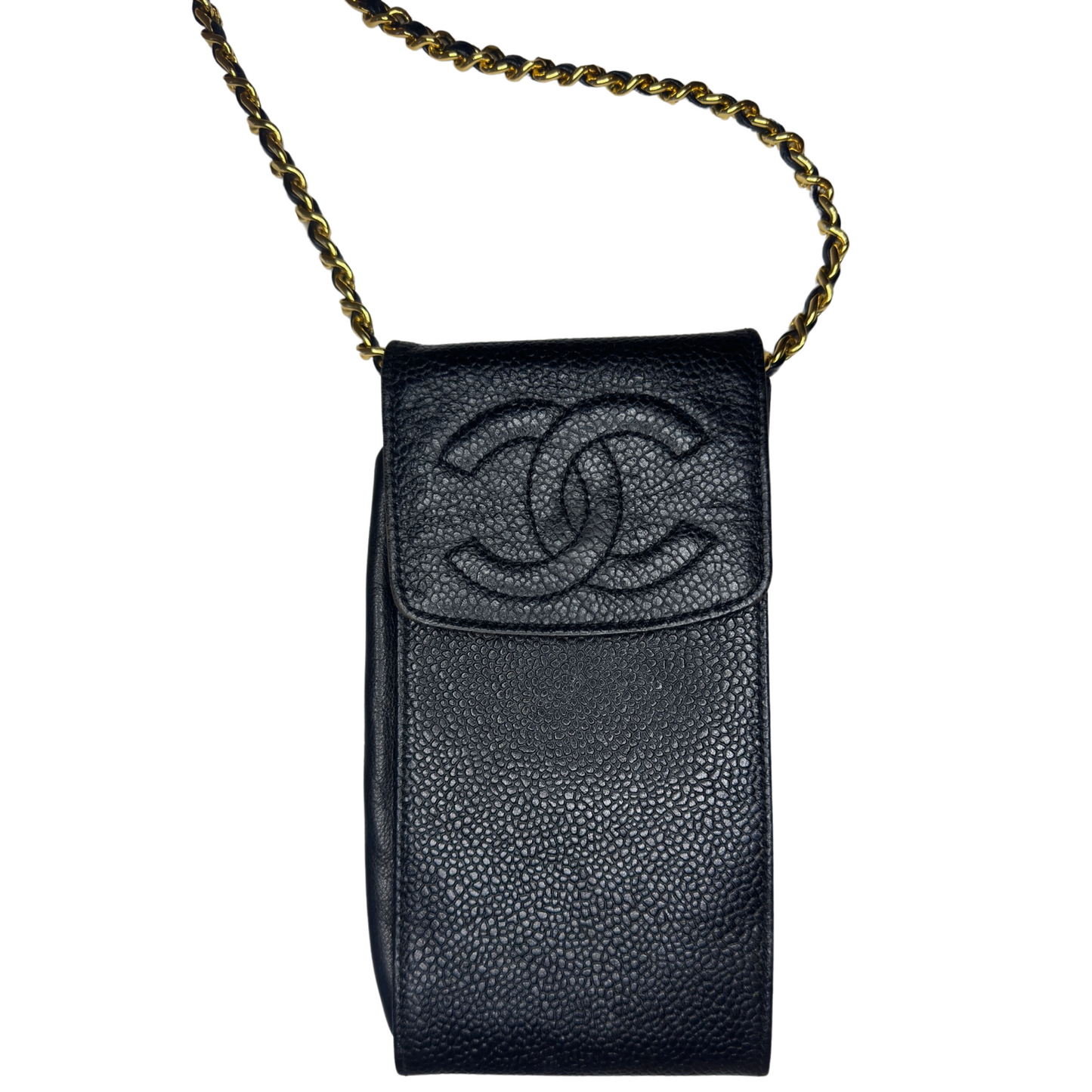 Chanel Black Caviar Crossbody Cellphone Holder - 93tothesun