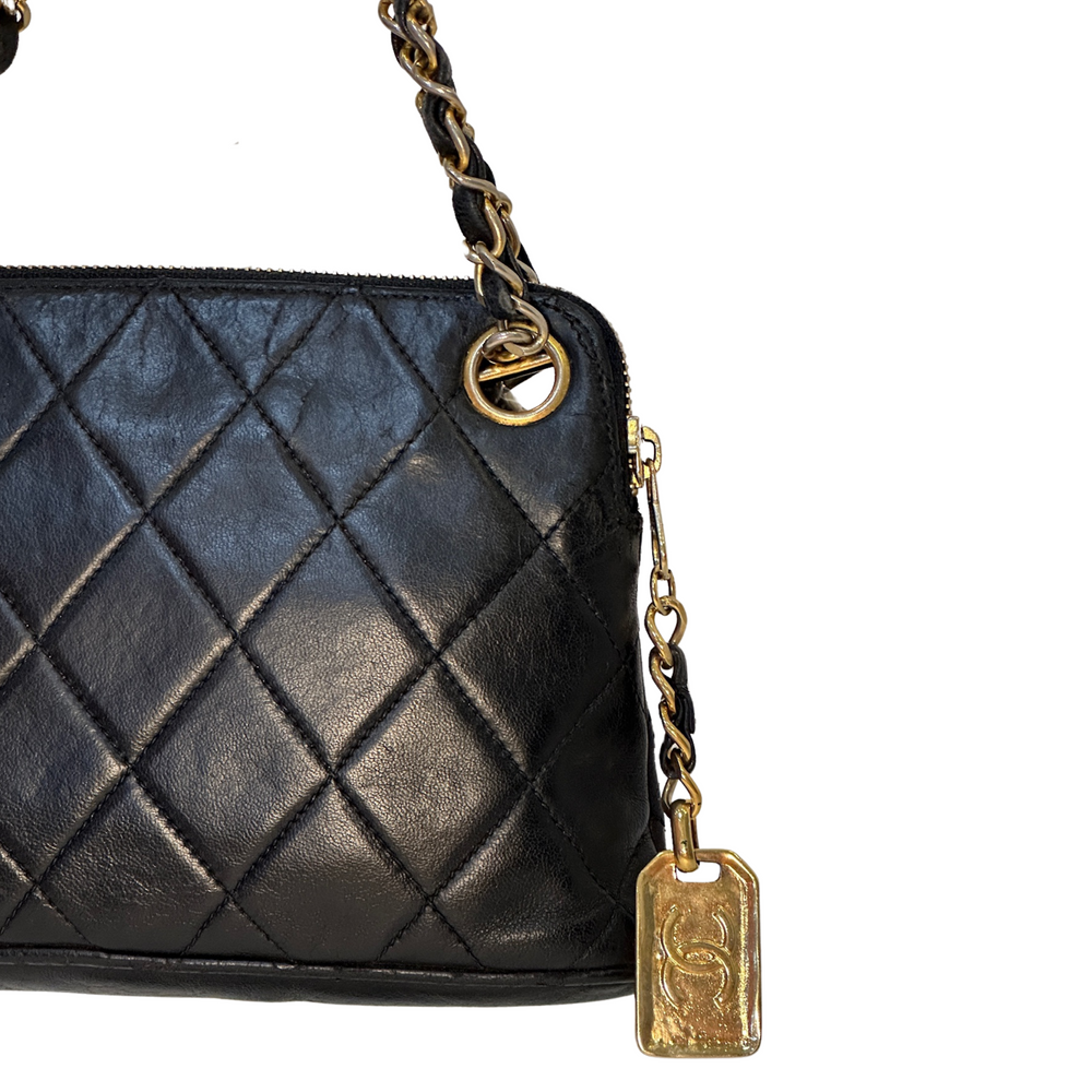 Chanel Black Quilted Lambskin Shoulder Bag - 93tothesun