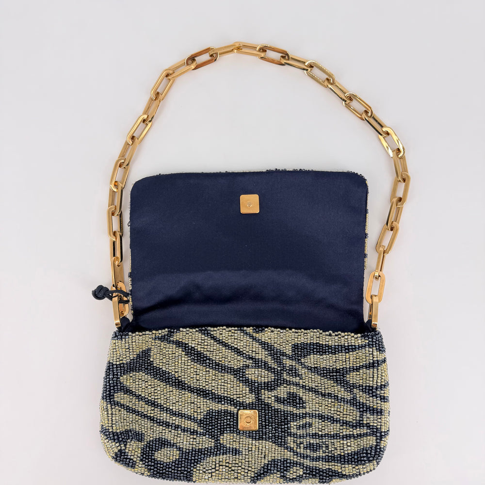 
                  
                    Tom Ford Era Gucci Zebra Crystal Beaded Chain Bag – Early 2000s Archival Collectible
                  
                