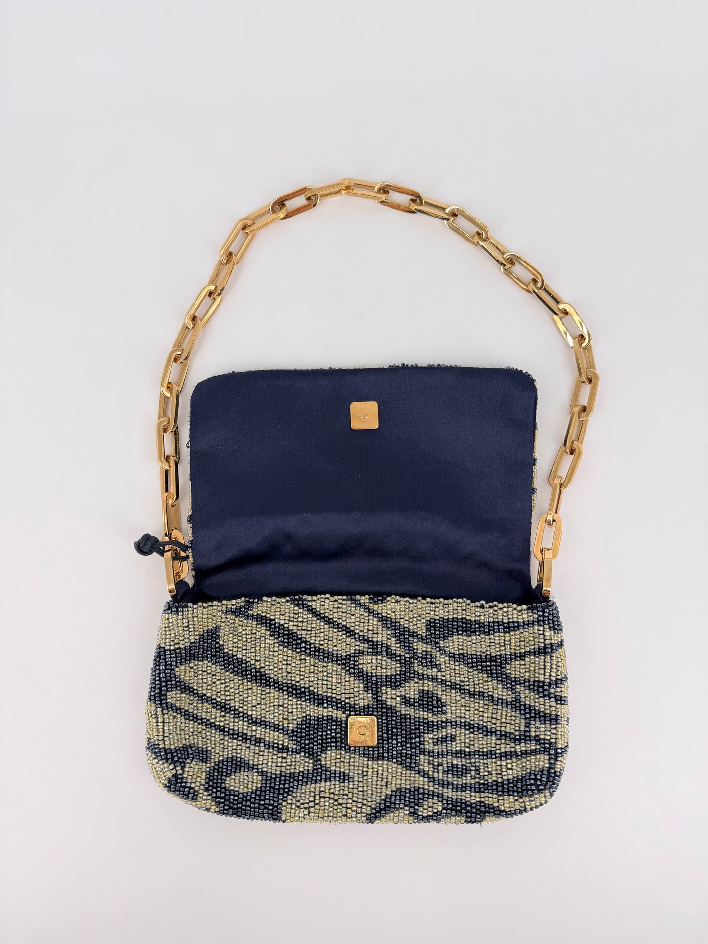 
                  
                    Tom Ford Era Gucci Zebra Crystal Beaded Chain Bag – Early 2000s Archival Collectible
                  
                