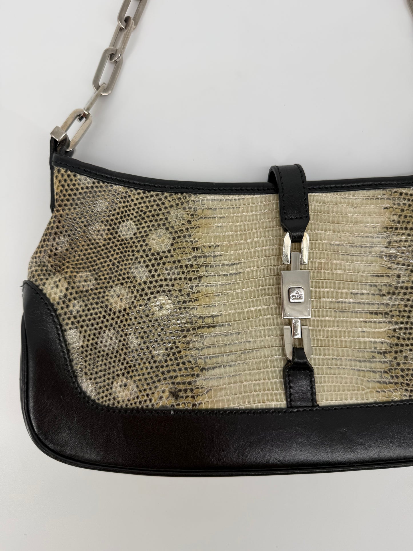 
                  
                    Tom Ford Era Gucci Lizard Skin and Leather Chain Bag – Early 2000s Archival Collectible
                  
                